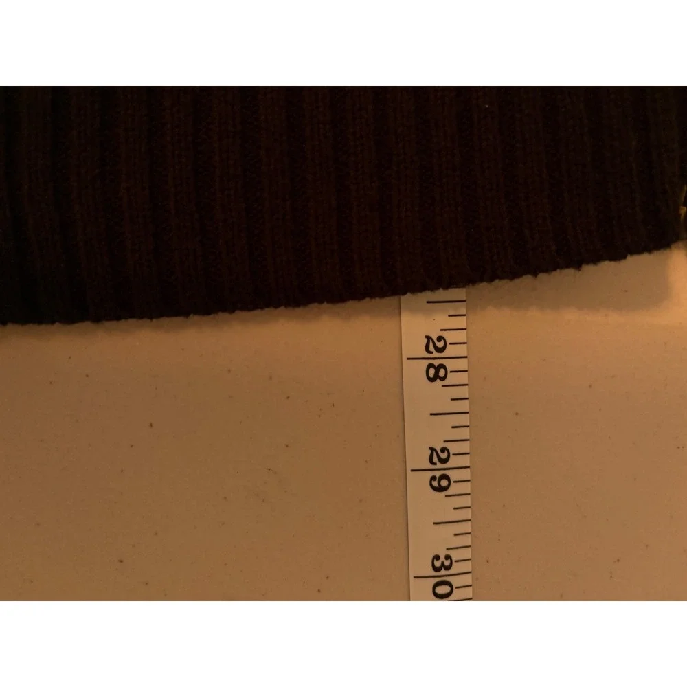 Chaps Denim Mens 2X Brown Cable Knit Full Zip Mock Neck Cotton Blend Sweater